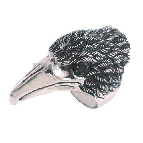 Stainless Steel Jewelry Ring Eagle Head Ring Mens Ring SWR0109 - Click Image to Close